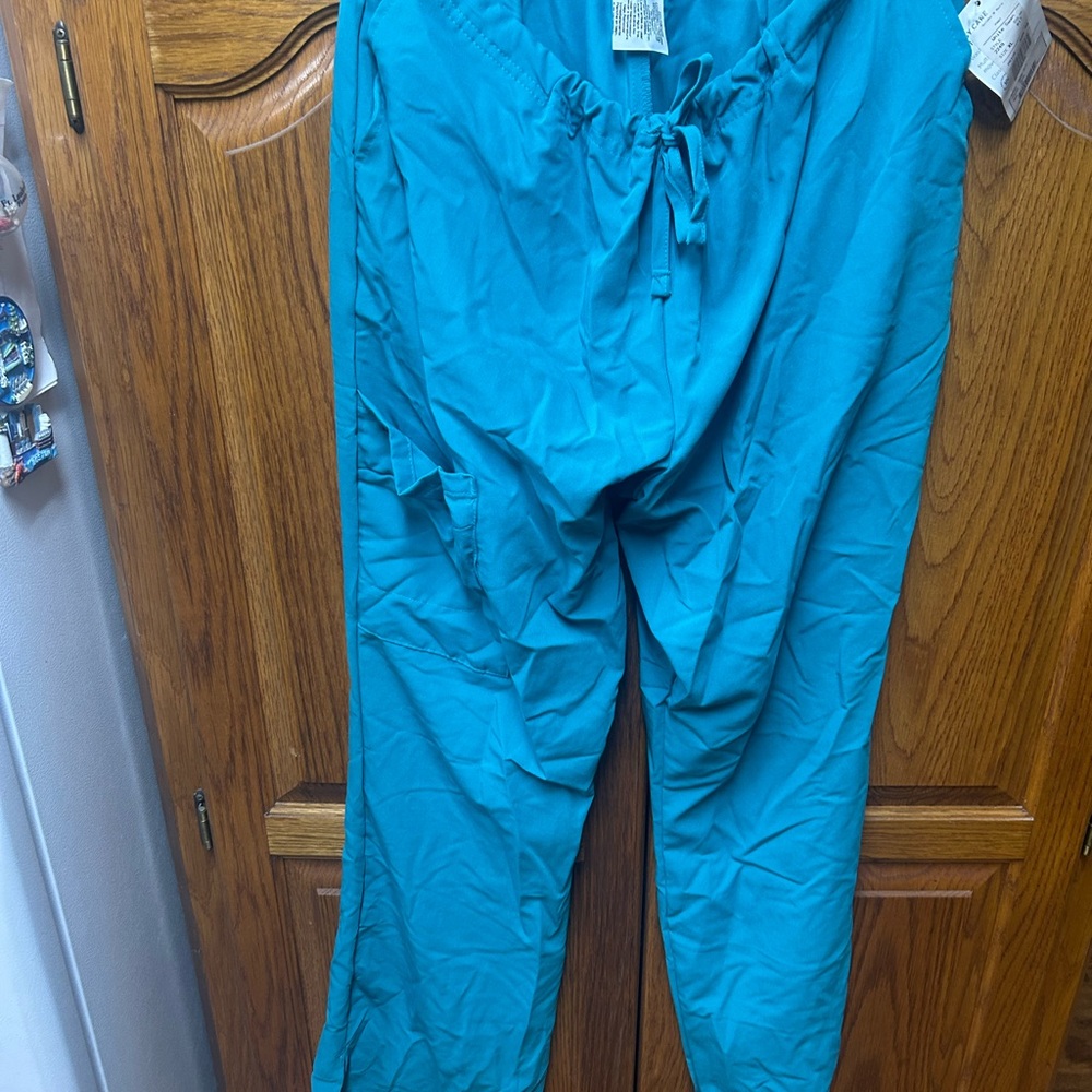 Teal Drawstring Pants scrubs jockey